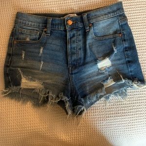 Denim cut off shorts